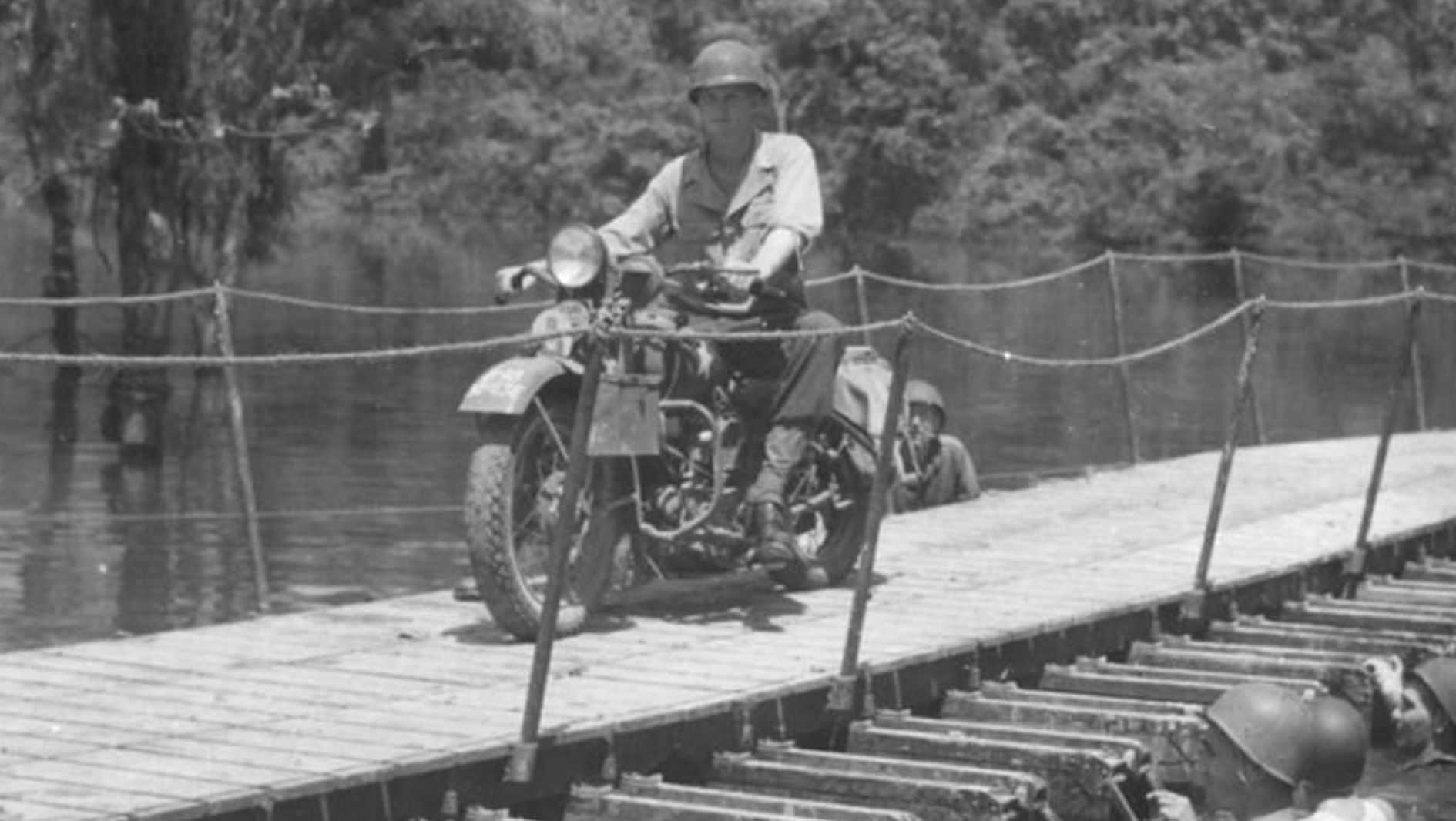 Over a bridge in the Pacific islands.